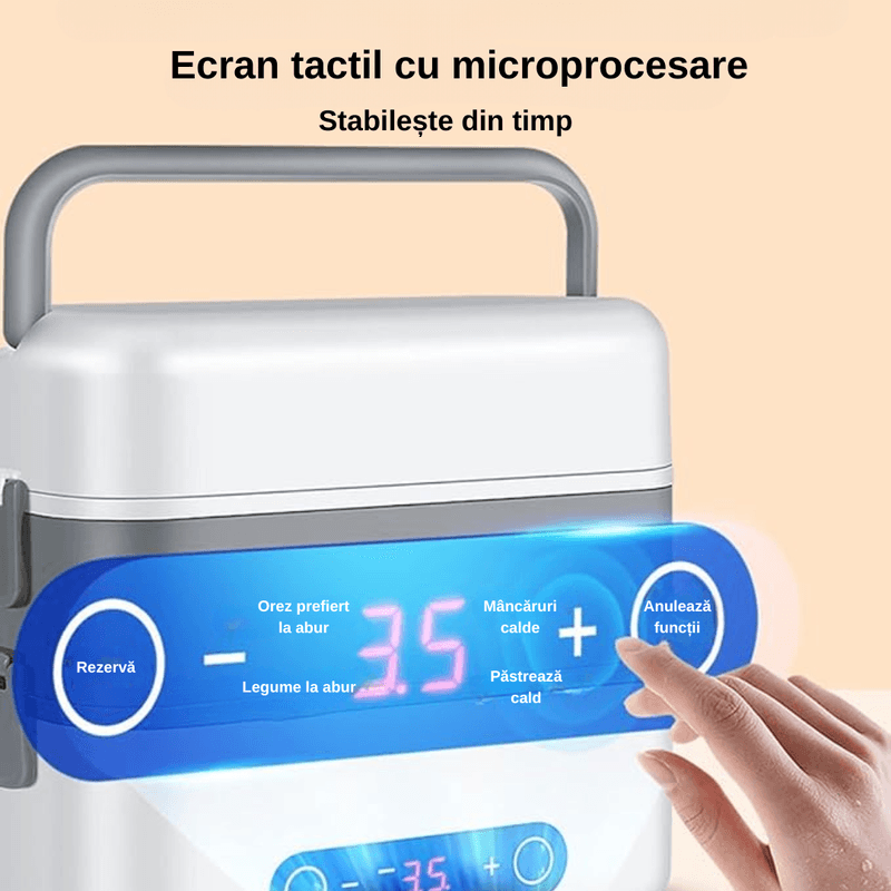 Casa si Gradina - Bucatarie si vesela - Organizare si depozitare bucatarie - Cutii alimentare - Cutie de Pranz Electrica LUDORA®, Functie de Incalzit si Gatit la Abur, 4 Containere Iterioare Detasabile, Capacitate 2L - Infinity.ro