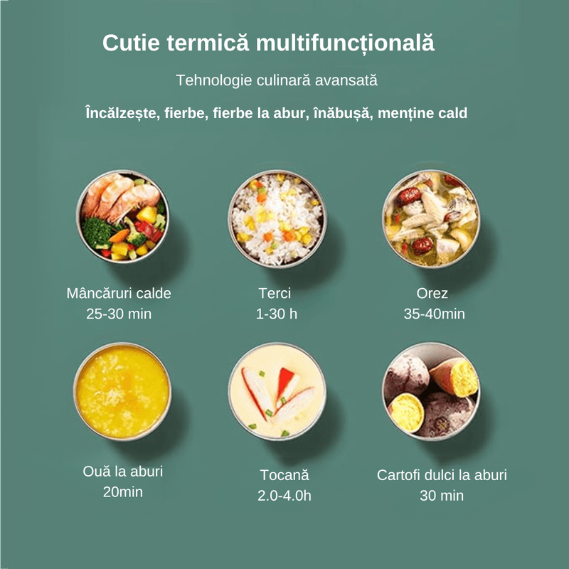 Casa si Gradina - Bucatarie si vesela - Organizare si depozitare bucatarie - Cutii alimentare - Cutie de Pranz Electrica LUDORA®, Functie de Incalzit si Gatit la Abur, 4 Containere Iterioare Detasabile, Capacitate 2L - Infinity.ro