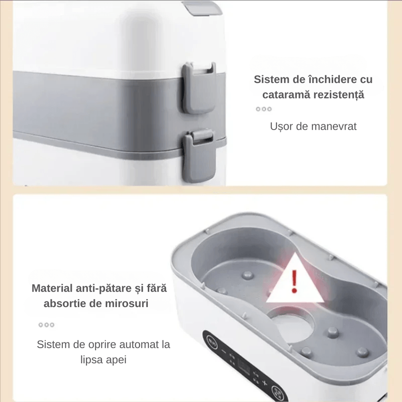 Casa si Gradina - Bucatarie si vesela - Organizare si depozitare bucatarie - Cutii alimentare - Cutie de Pranz Electrica LUDORA®, Functie de Incalzit si Gatit la Abur, 4 Containere Iterioare Detasabile, Capacitate 2L - Infinity.ro