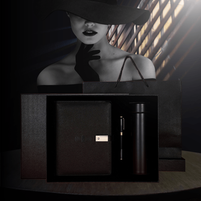 Carti si Birotica - Papetarie - Agende si calendare - Agende si carnete - Set Agenda Inteligenta Premium LUDORA®, Pix Business si Termos, Incarcare Wireless, Baterie Externa Incorporata 8000mAh - Infinity.ro