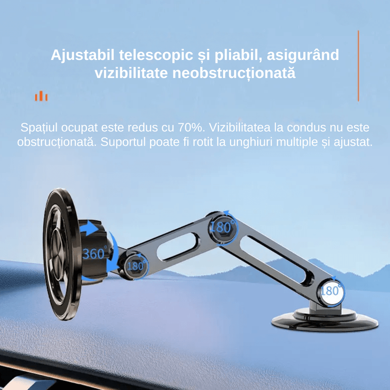 Laptop, Telefoane si Tablete - Telefoane mobile si accesorii - Accesorii Telefoane - Alte accesorii telefoane - Suport Auto LUDORA® pentru Telefon, Brat Metalic din Aliaj Rezistent, Magnet Puternic, Universal, Rotire 360 grade - Infinity.ro