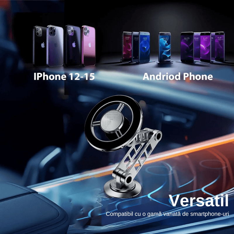Laptop, Telefoane si Tablete - Telefoane mobile si accesorii - Accesorii Telefoane - Alte accesorii telefoane - Suport Auto LUDORA® pentru Telefon, Brat Metalic din Aliaj Rezistent, Magnet Puternic, Universal, Rotire 360 grade - Infinity.ro