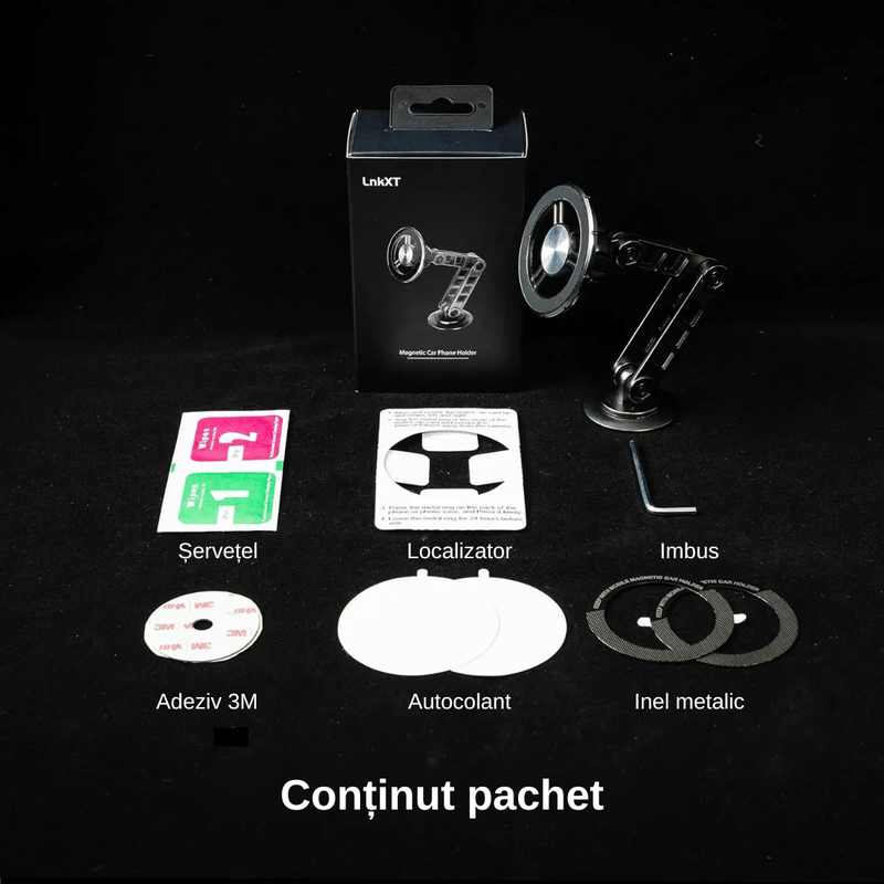 Laptop, Telefoane si Tablete - Telefoane mobile si accesorii - Accesorii Telefoane - Alte accesorii telefoane - Suport Auto LUDORA® pentru Telefon, Brat Metalic din Aliaj Rezistent, Magnet Puternic, Universal, Rotire 360 grade - Infinity.ro