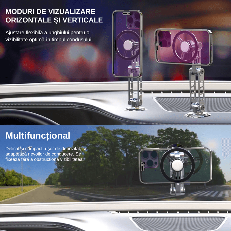 Laptop, Telefoane si Tablete - Telefoane mobile si accesorii - Accesorii Telefoane - Alte accesorii telefoane - Suport Auto LUDORA® pentru Telefon, Brat Metalic din Aliaj Rezistent, Magnet Puternic, Universal, Rotire 360 grade - Infinity.ro