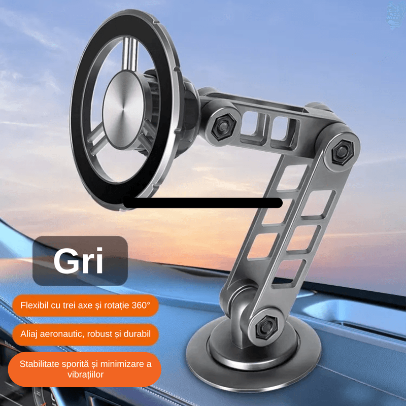 Laptop, Telefoane si Tablete - Telefoane mobile si accesorii - Accesorii Telefoane - Alte accesorii telefoane - Suport Auto LUDORA® pentru Telefon, Brat Metalic din Aliaj Rezistent, Magnet Puternic, Universal, Rotire 360 grade - Infinity.ro