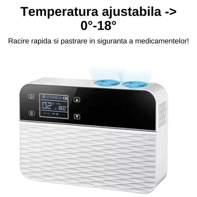 Auto si Moto - Piese auto si accesorii - Interior auto - Accesorii interior - Frigider Mini Medical LUDORA®  Pentru Insulina, Medicamente, Capacitate Racire 0-18°C, Dimensiuni 215 x140 x60 mm - Infinity.ro