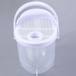 Casa si Gradina - Bucatarie si vesela - Ustensile bucatarie - Site bucatarie, strecuratori si accesorii - Strecuratoare pentru orez, cu sita si capac, plastic, capacitate 1L, 15.5x17cm, alb-transparent - Infinity.ro