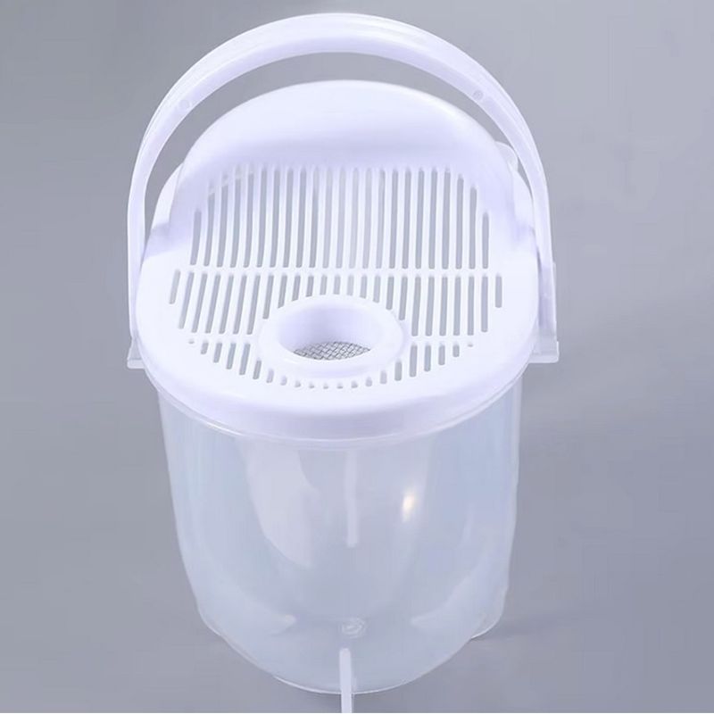 Casa si Gradina - Bucatarie si vesela - Ustensile bucatarie - Site bucatarie, strecuratori si accesorii - Strecuratoare pentru orez, cu sita si capac, plastic, capacitate 1L, 15.5x17cm, alb-transparent - Infinity.ro