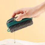 Market - Spalare si intretinere rufe - Produse intretinere Incaltaminte - Perii si alte accesorii - Perie de curatat cu recipient pentru detergent, plastic, 11.5x5.5x2 cm, verde - Infinity.ro