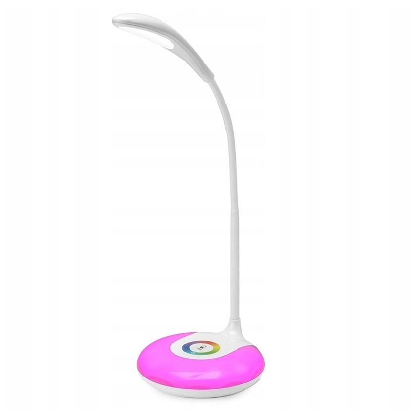 Casa si Gradina - Corpuri si surse de iluminat - Veioze si lampi - Lampadare - Lampa de masa cu 16 SMD LED RGB, 5500K, 256 culori, flexibila, cablu USB, inaltime 48 cm, alb - Infinity.ro