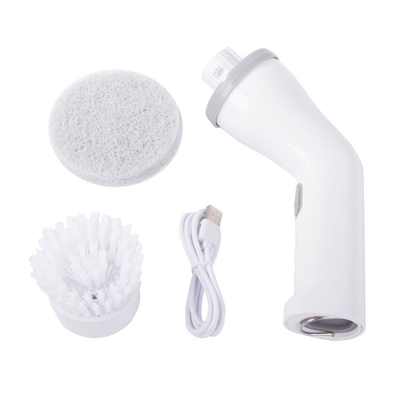 Market - Curatenie si intretinere casa - Produse menaj - Accesorii curatenie - Perie elctrica rotativa, fara fir, 5W, cu 2 capete si incarcare USB Type C, pentru curatenie profunda - Infinity.ro