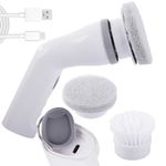 Market - Curatenie si intretinere casa - Produse menaj - Accesorii curatenie - Perie elctrica rotativa, fara fir, 5W, cu 2 capete si incarcare USB Type C, pentru curatenie profunda - Infinity.ro