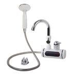 Casa si Gradina - Sanitare - Instalatii hidro - Robineti - Robinet electric pentru incalzit apa instant, 3000W, afisaj LCD, metalic, cu dus, inaltim robinet 31 cm, alb - Infinity.ro