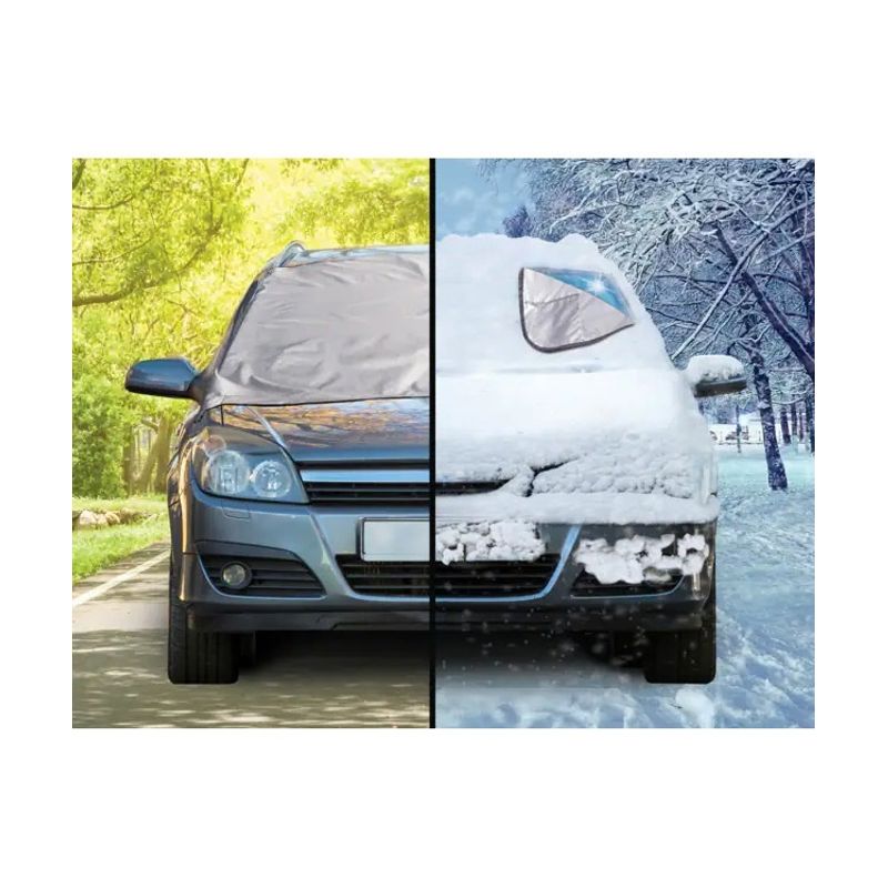 Auto si Moto - Intretinere auto - Huse auto - Husa/Parasolar parbriz anti-inghet, Universal, Dimensiune160x120 cm, negru-gri - Infinity.ro