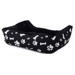Petshop - Accesorii petshop - Culcusuri si custi - Culcusuri si saltele - Patut pentru animale de companie de talie mare, material textil moale, Marime XL, 62x48x15, negru - Infinity.ro