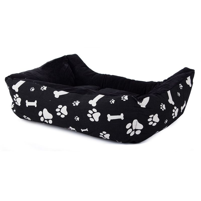 Petshop - Accesorii petshop - Culcusuri si custi - Culcusuri si saltele - Patut pentru animale de companie de talie mare, material textil moale, Marime XL, 62x48x15, negru - Infinity.ro