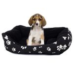 Petshop - Accesorii petshop - Culcusuri si custi - Culcusuri si saltele - Patut pentru animale de companie de talie mare, material textil moale, Marime XL, 62x48x15, negru - Infinity.ro