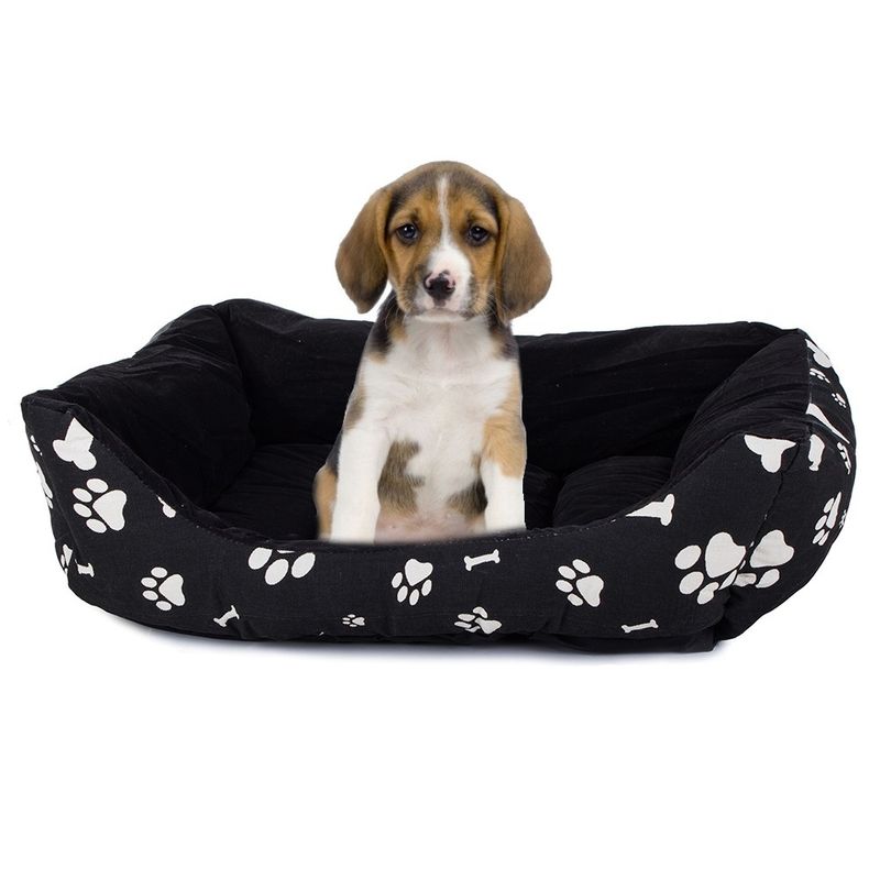 Petshop - Accesorii petshop - Culcusuri si custi - Culcusuri si saltele - Patut pentru animale de companie de talie mare, material textil moale, Marime XL, 62x48x15, negru - Infinity.ro