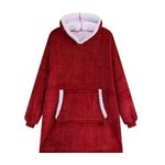 Casa si Gradina - Textile si covoare - Pături și cuverturi - Pături - Hanorac paturica cu buzunar tip cangur si gluga, material fleece calduros, 78x85cm, rosu - Infinity.ro