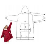 Casa si Gradina - Textile si covoare - Pături și cuverturi - Pături - Hanorac paturica cu buzunar tip cangur si gluga, material fleece calduros, 78x85cm, rosu - Infinity.ro