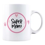 Casa si Gradina - Bucatarie si vesela - Cani si pahare - Cani si cesti - Cana alba personalizata "Super mom", INOVATIX®. 330ml - Infinity.ro