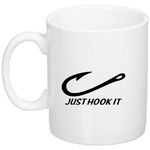 Casa si Gradina - Bucatarie si vesela - Cani si pahare - Cani si cesti - Cana alba personalizata "Just Hook It", INOVATIX®. 330ml - Infinity.ro