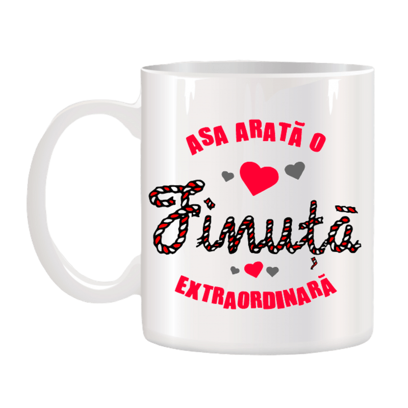 Casa si Gradina - Bucatarie si vesela - Cani si pahare - Cani si cesti - Cana alba personalizata Asa arata o finuta extraordinara, INOVATIX®. 330ml - Infinity.ro