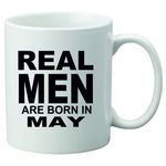 Casa si Gradina - Bucatarie si vesela - Cani si pahare - Cani si cesti - Cana alba personalizata " Real Men are born in May", INOVATIX®. 330ml - Infinity.ro
