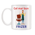 Casa si Gradina - Bucatarie si vesela - Cani si pahare - Cani si cesti - Cana alba personalizata Cel mai bun Frizer, INOVATIX®. 330ml - Infinity.ro