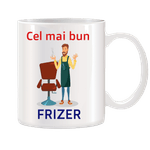 Casa si Gradina - Bucatarie si vesela - Cani si pahare - Cani si cesti - Cana alba personalizata Cel mai bun Frizer, INOVATIX®. 330ml - Infinity.ro
