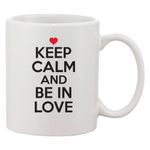 Casa si Gradina - Bucatarie si vesela - Cani si pahare - Cani si cesti - Cana alba personalizata 'Keep calm and be in love', INOVATIX®. 330ml - Infinity.ro
