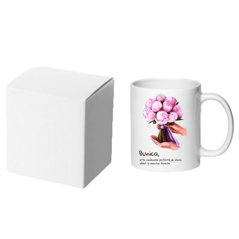 Casa si Gradina - Bucatarie si vesela - Cani si pahare - Cani si cesti - Cana alba personalizata cu mesaj pentru Bunica, INOVATIX®. 330ml - Infinity.ro