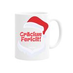 Casa si Gradina - Bucatarie si vesela - Cani si pahare - Cani si cesti - Cana alba personalizata "Craciun Fericit", INOVATIX®️. 330ml - Infinity.ro