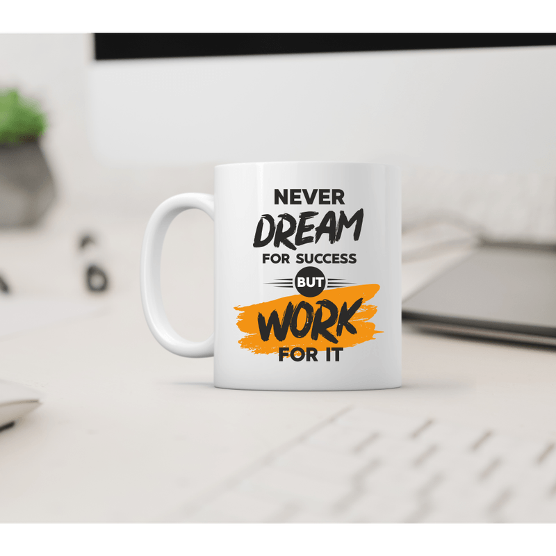 Casa si Gradina - Bucatarie si vesela - Cani si pahare - Cani si cesti - Cana alba personalizata Never dream, INOVATIX®. 330ml - Infinity.ro