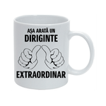 Casa si Gradina - Bucatarie si vesela - Cani si pahare - Cani si cesti - Cana alba personalizata "Asa arata un diriginte extraordinar", INOVATIX®. 330ml - Infinity.ro