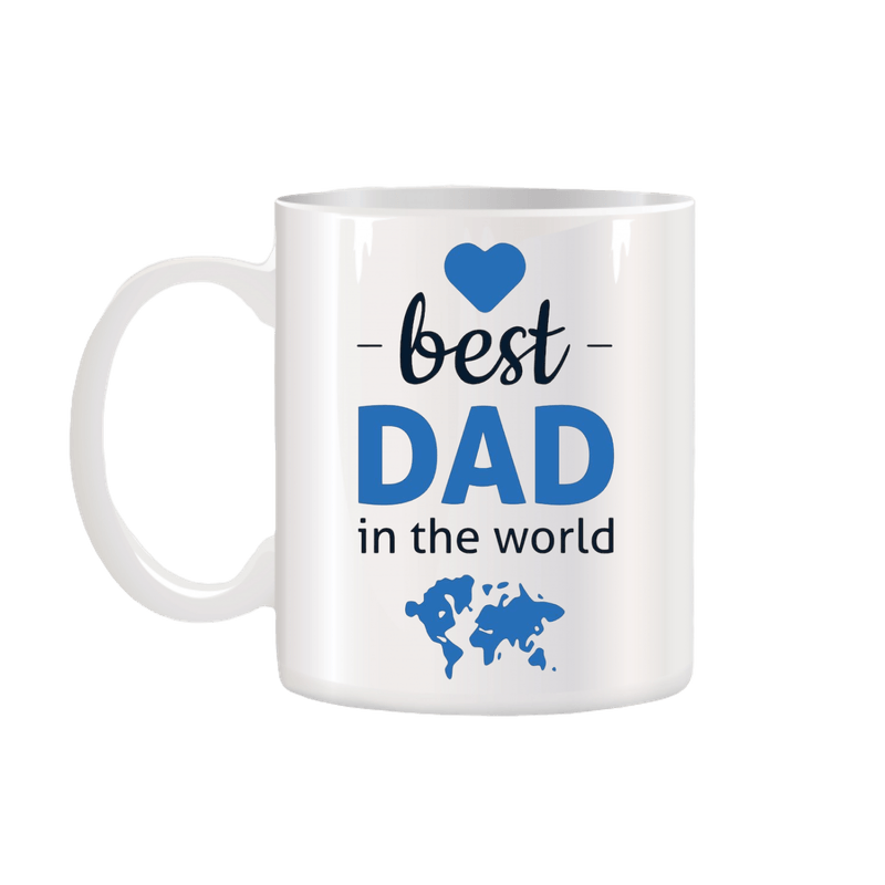 Casa si Gradina - Bucatarie si vesela - Cani si pahare - Cani si cesti - Cana alba ceramica personalizata Best Dad in the World, INOVATIX®. 330ml - Infinity.ro