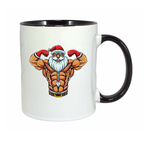 Casa si Gradina - Bucatarie si vesela - Cani si pahare - Cani si cesti - Cana maner negru personalizata Christmas Muscle, INOVATIX®. 330ml - Infinity.ro