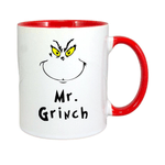 Casa si Gradina - Bucatarie si vesela - Cani si pahare - Cani si cesti - Cana maner rosu personalizata Grinch Christmas, INOVATIX®. 330ml - Infinity.ro