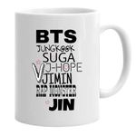 Casa si Gradina - Bucatarie si vesela - Cani si pahare - Cani si cesti - Cana alba personalizata bts members, INOVATIX®. 330 ml - Infinity.ro