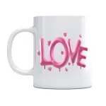 Casa si Gradina - Bucatarie si vesela - Cani si pahare - Cani si cesti - Cana alba personalizata indragostiti "Love" cu baloane, INOVATIX®. 330ml - Infinity.ro