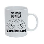 Casa si Gradina - Bucatarie si vesela - Cani si pahare - Cani si cesti - Cana alba personalizata "Asa arata o bunica extraordinara", INOVATIX®. 330ml - Infinity.ro
