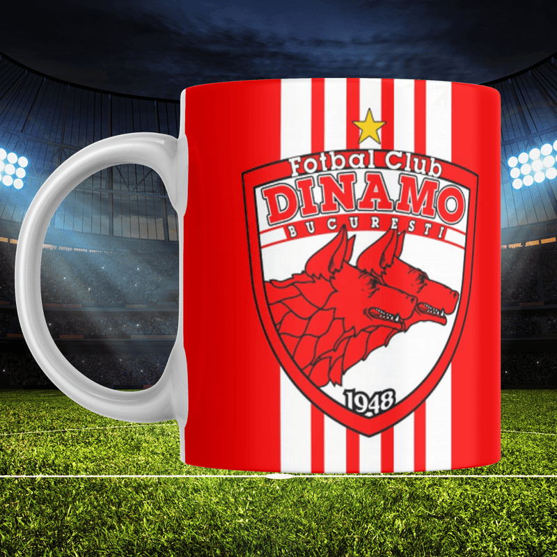 Casa si Gradina - Bucatarie si vesela - Cani si pahare - Cani si cesti - Cana alba personalizata „Dinamo”, INOVATIX®. 330ml - Infinity.ro