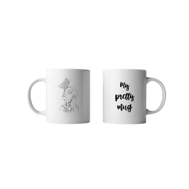 Casa si Gradina - Bucatarie si vesela - Cani si pahare - Cani si cesti - Cana alba personalizata "My pretty mug", INOVATIX®. 330ml - Infinity.ro