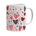 Casa si Gradina - Bucatarie si vesela - Cani si pahare - Cani si cesti - Cana alba personalizata Red Hearts Model 2, INOVATIX®. 330ml - Infinity.ro