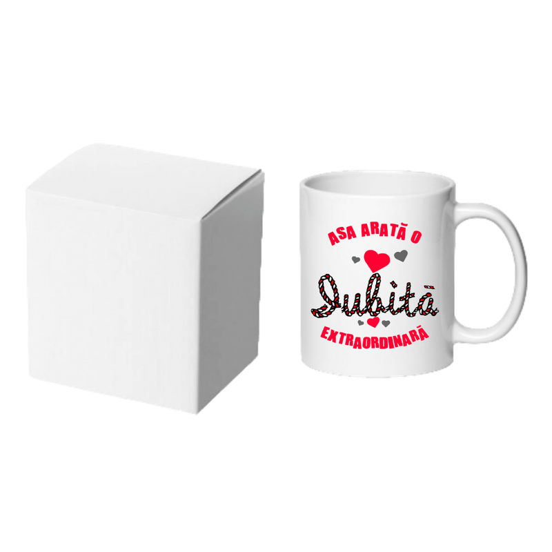 Casa si Gradina - Bucatarie si vesela - Cani si pahare - Cani si cesti - Cana alba personalizata Asa arata o iubita extraordinara, INOVATIX®. 330ml - Infinity.ro