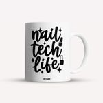 Casa si Gradina - Bucatarie si vesela - Cani si pahare - Cani si cesti - Cana alba personalizata Nail tech life, INOVATIX®. 330ml - Infinity.ro
