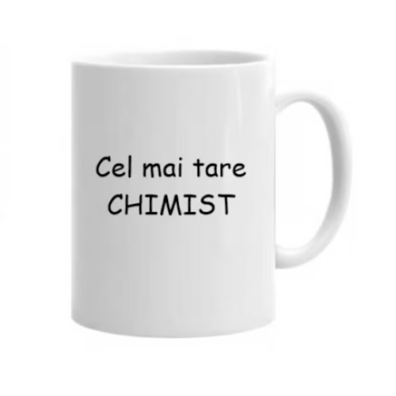 Casa si Gradina - Bucatarie si vesela - Cani si pahare - Cani si cesti - Cana alba personalizata, "Cel mai tare chimist "model 2, INOVATIX®. 330 ml - Infinity.ro