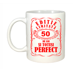 Casa si Gradina - Bucatarie si vesela - Cani si pahare - Cani si cesti - Cana alba personalizata, Editie Limitata 50 ani, INOVATIX®. 330 ml - Infinity.ro