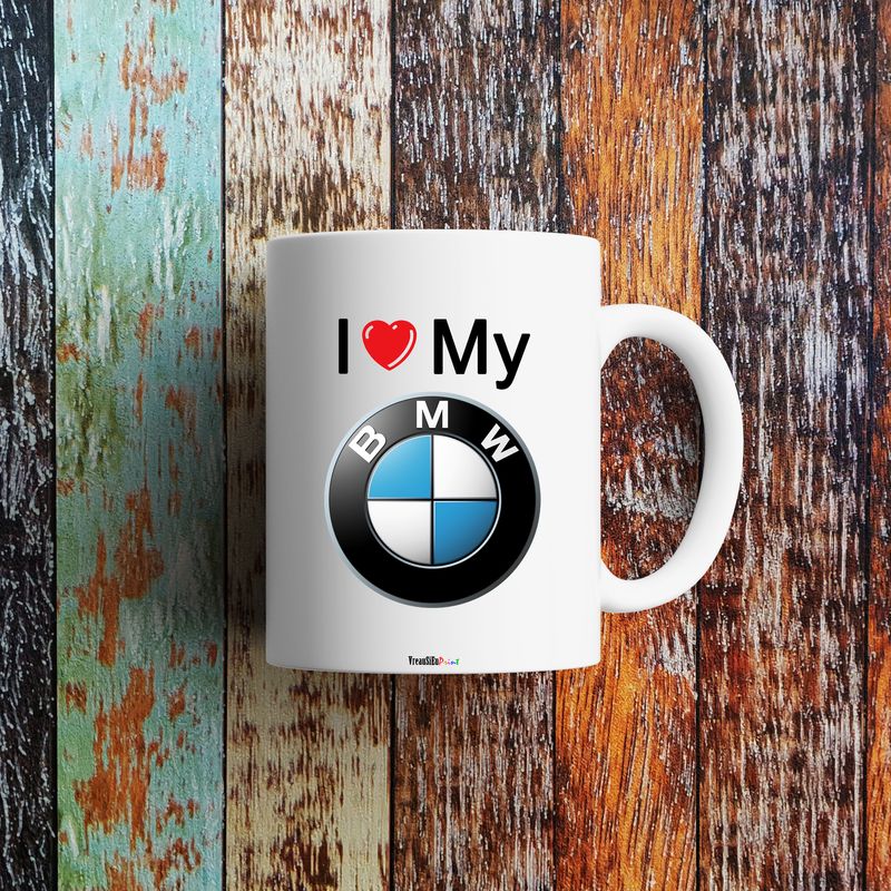Casa si Gradina - Bucatarie si vesela - Cani si pahare - Cani si cesti - Cana alba personalizata "I love my BMW", INOVATIX®. 330ml - Infinity.ro