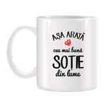Casa si Gradina - Bucatarie si vesela - Cani si pahare - Cani si cesti - Cana alba personalizata Asa arata cea mai buna sotie din lume, INOVATIX®. 330ml - Infinity.ro